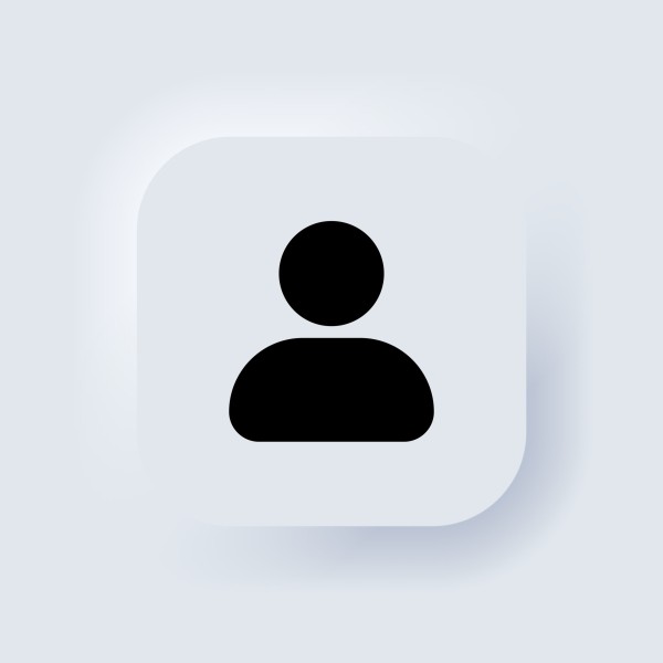 user icon. human person symbol. social profile icon. avatar login sign. web user symbol. neumorphic ui ux white user interface web button. neumorphism. vector eps 10
